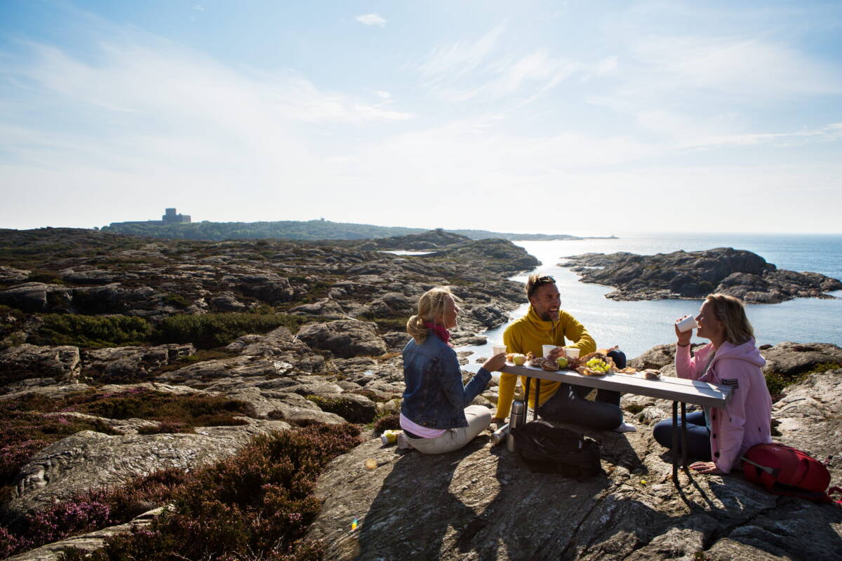 picnic on the cliffs next to a bench with a view